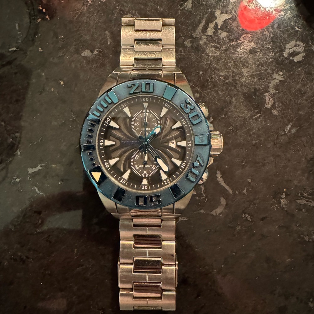INVICTA Stylish Silver and Blue Watch